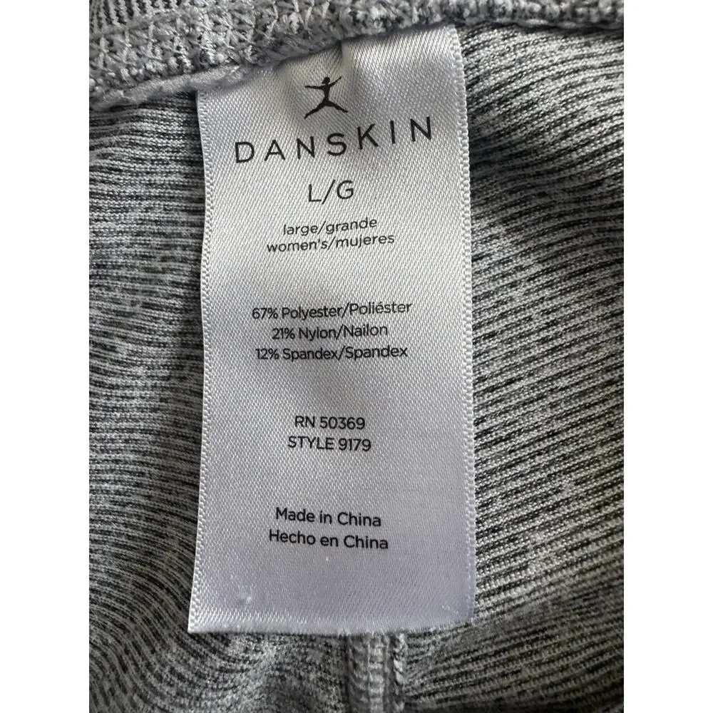 Danskin Gray Striped Leggings Women’s L/G Yoga Activewear Stretch Pants - Picture 9 of 10